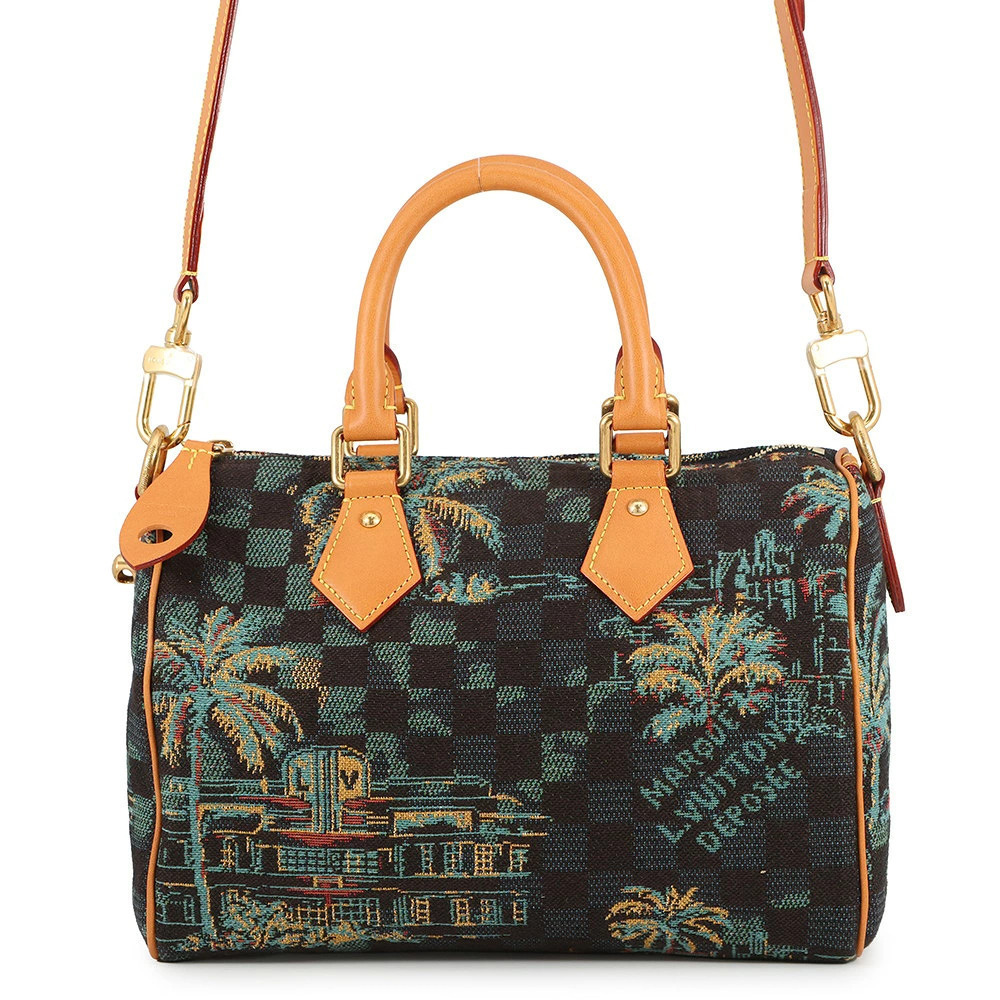 Louis Vuitton Damier Palm Tree Speedy Bandouliere Handbag